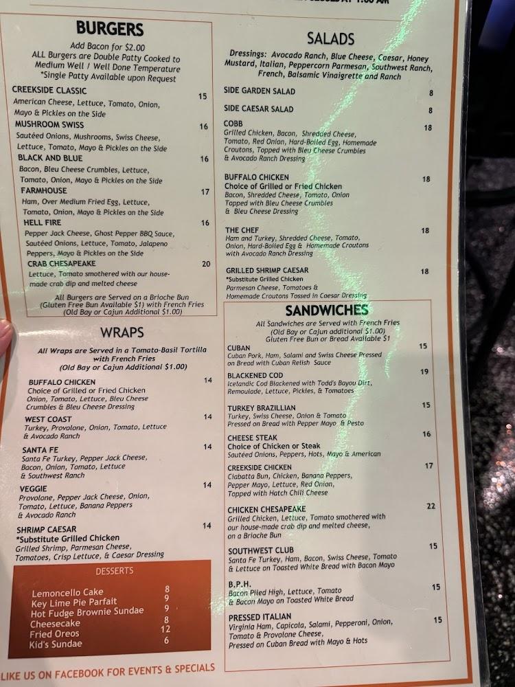 Copper Creek Pub & Ale House Menu image 1