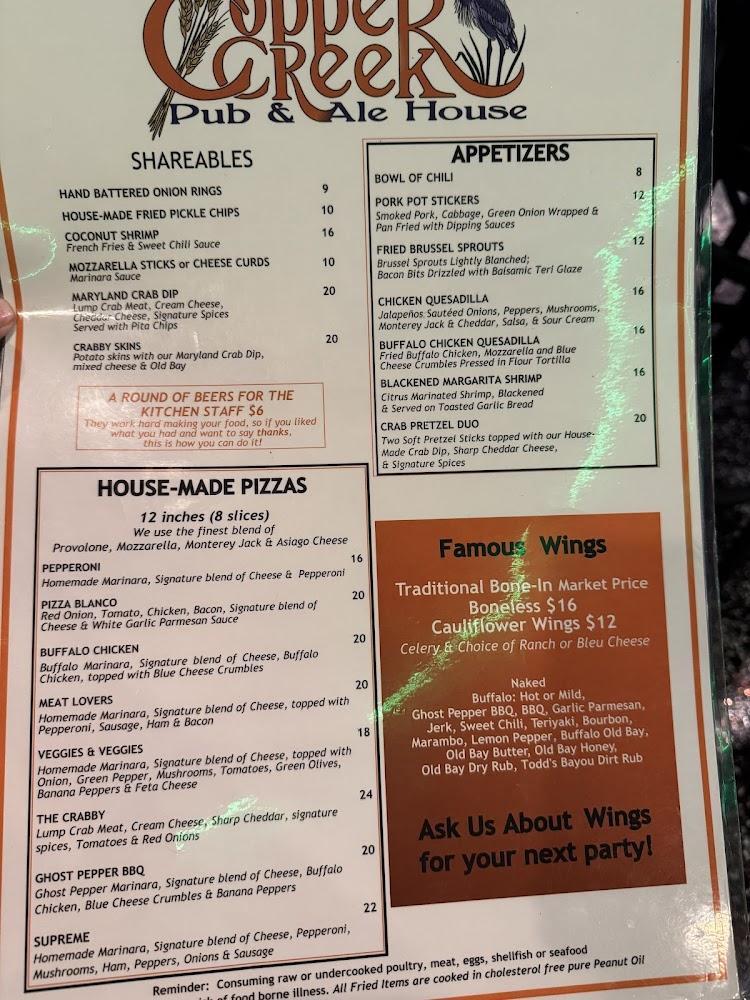 Copper Creek Pub & Ale House Menu image 2